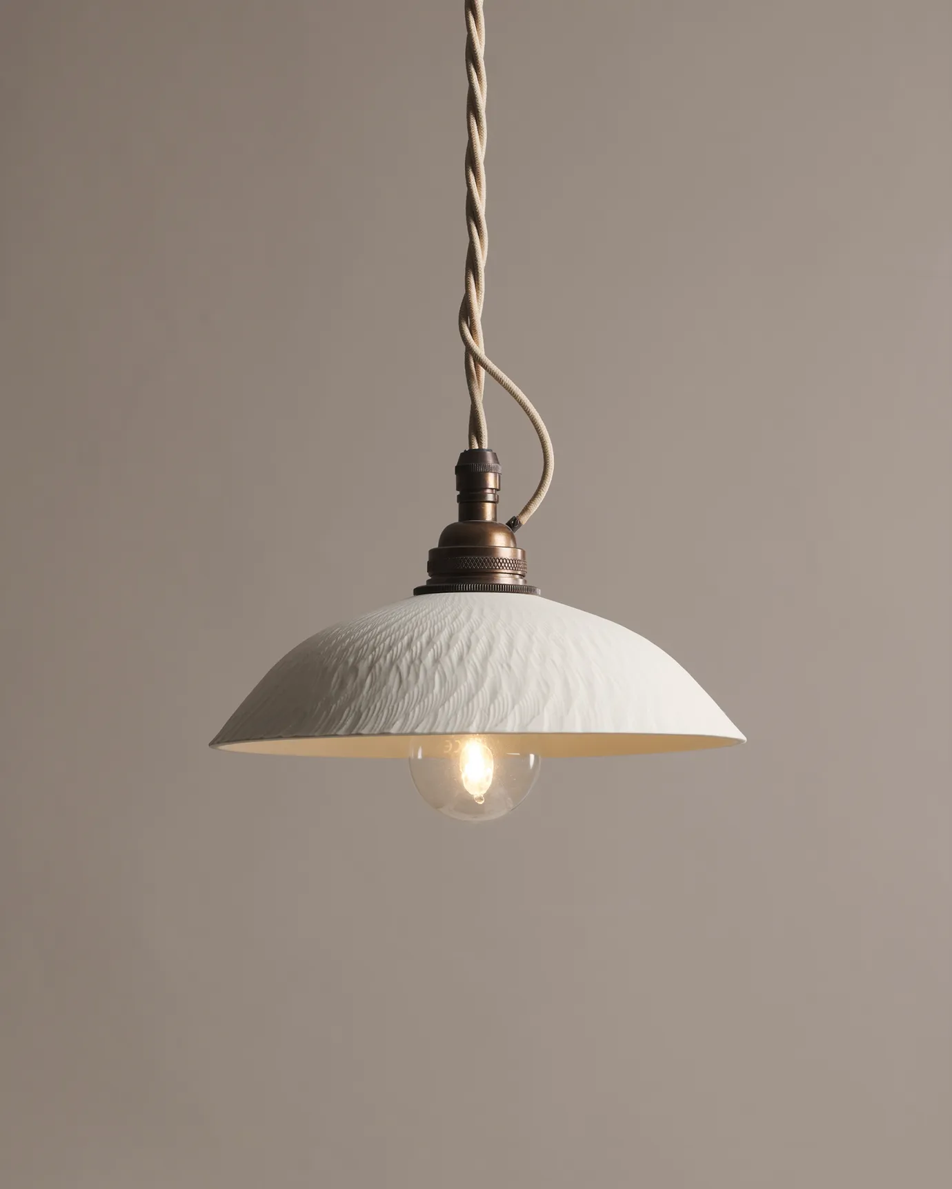 Large Narrow Pleat Porcelain Light | deVOL Kitchens